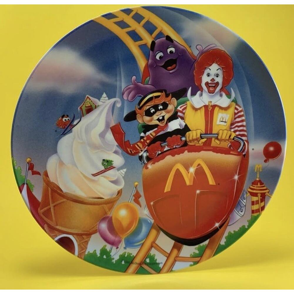 VINTAGE 90’s McDonald’s HAMBURGLAR GRIMACE RONALD McDonald PLATE McDonalds